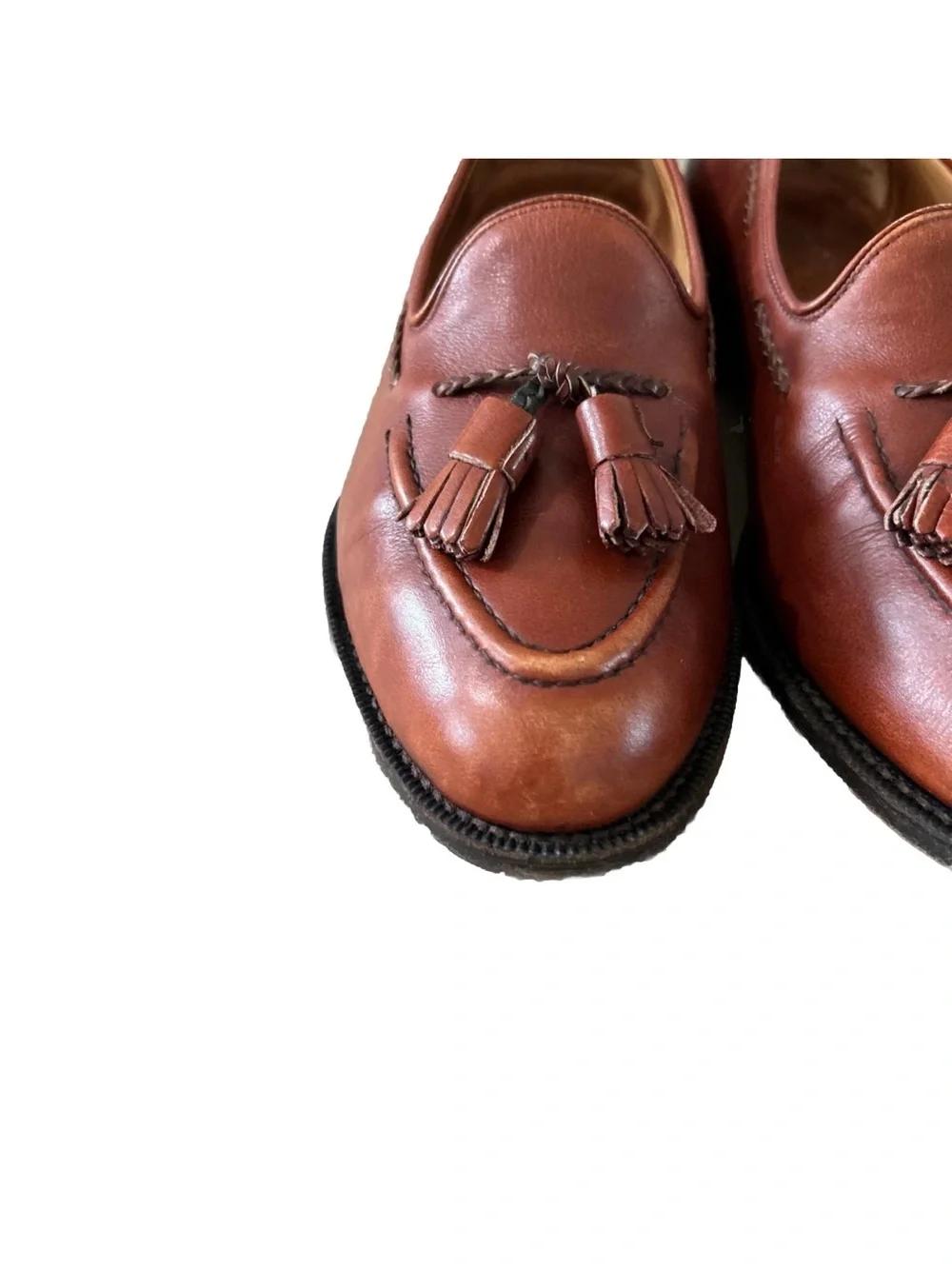 Church’s Men’s Cognac Leather Loafers with Tassel Size 8.5 Made In England